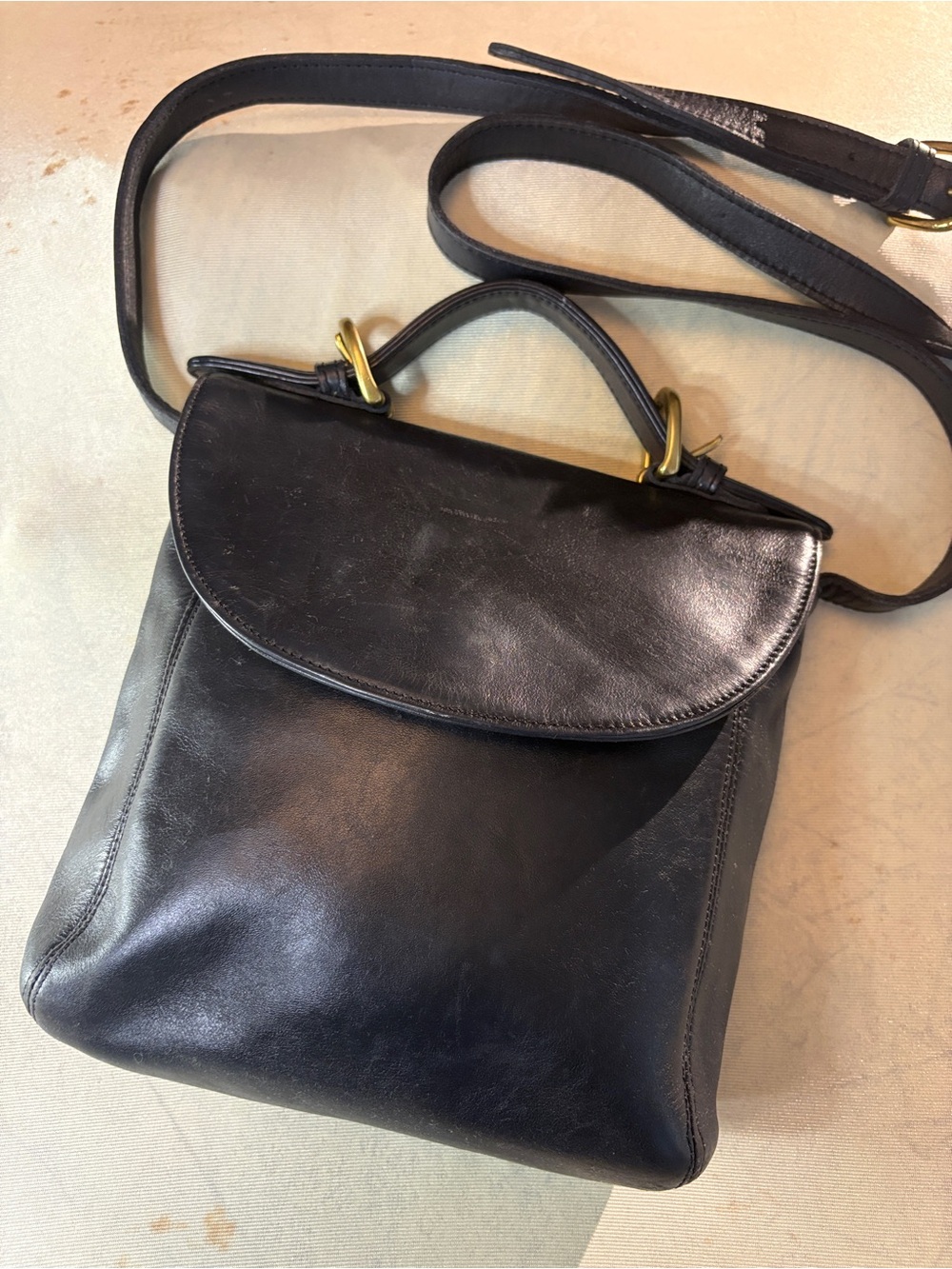 Coach Soho Flap Cover Leather Crossbody Bag with Gold Hardware